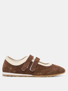 Dolce Vita Brown Suede Mary Jane Sneakers with Cream Trim